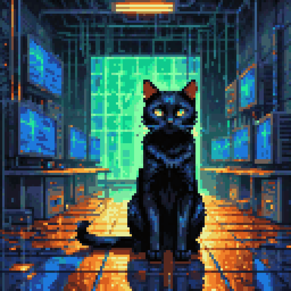 the observer that never gets wet pixel art 8-bit retro