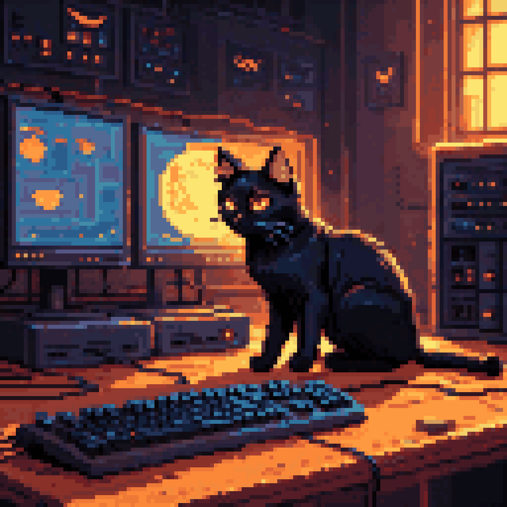 the detector is not worried pixel art 8-bit retro