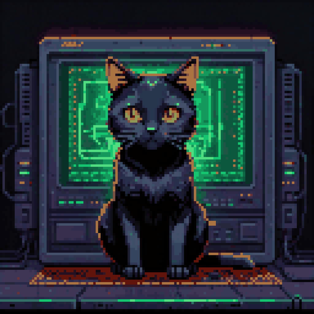 the observation geometry pixel art 8-bit retro