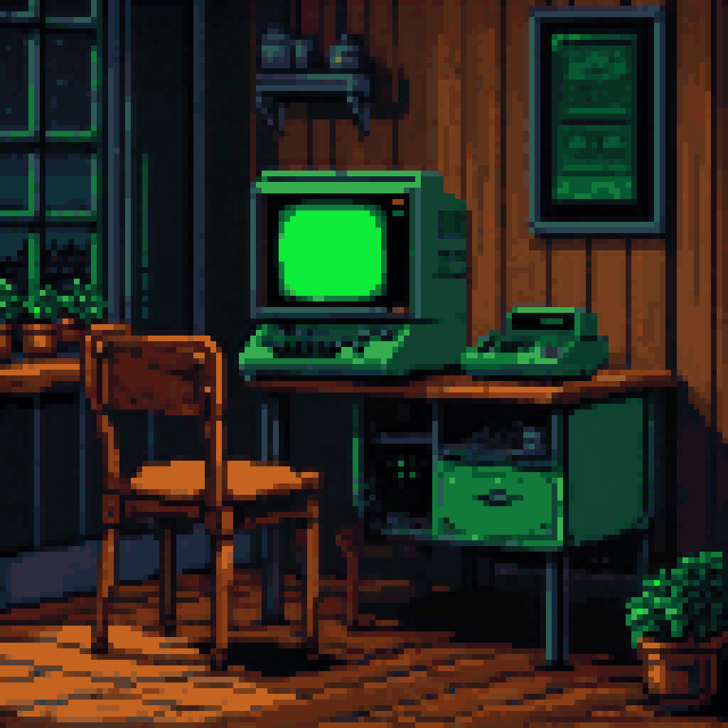 the observation geometry pixel art 8-bit retro