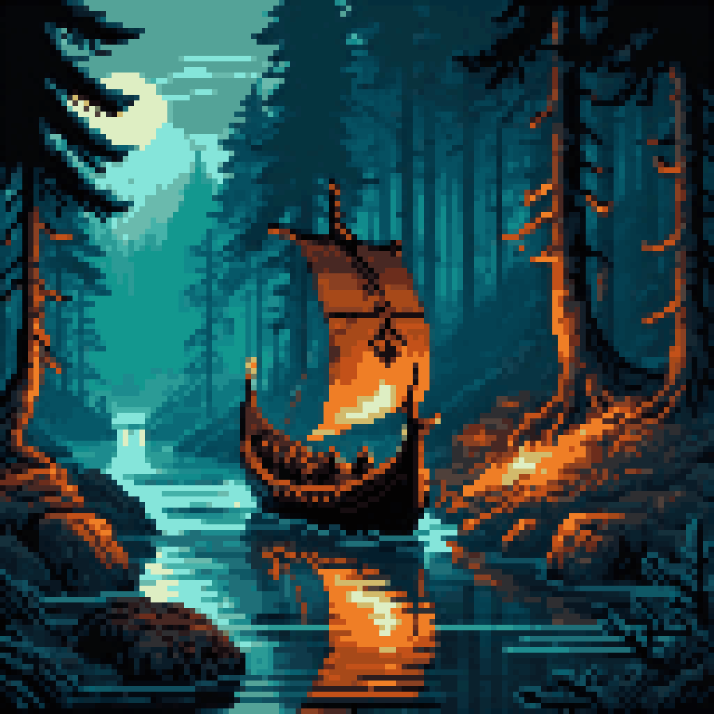 the observation geometry pixel art 8-bit retro