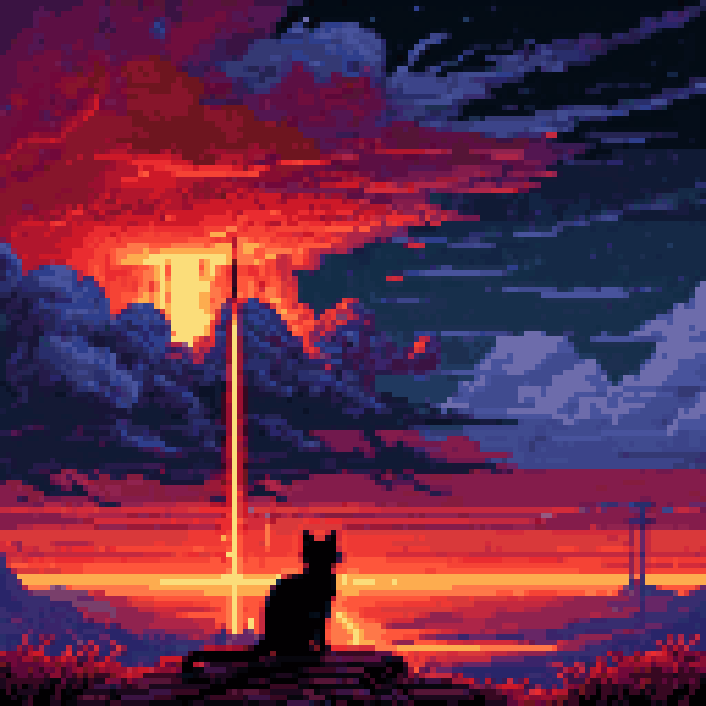 the observation geometry pixel art 8-bit retro