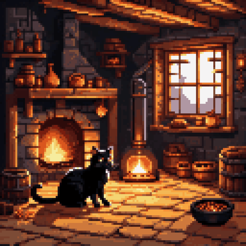 what the fire keeps pixel art 8-bit retro