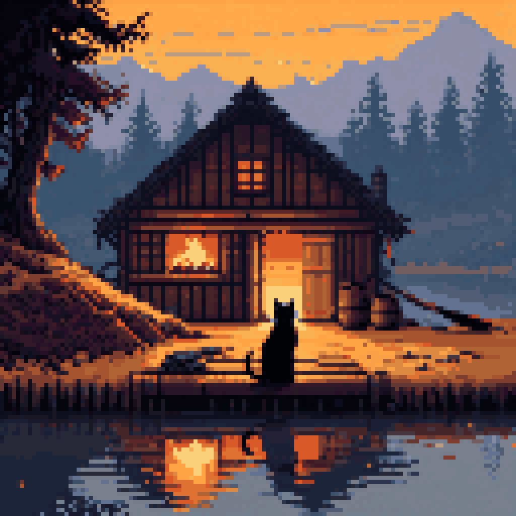 what the fire keeps pixel art 8-bit retro
