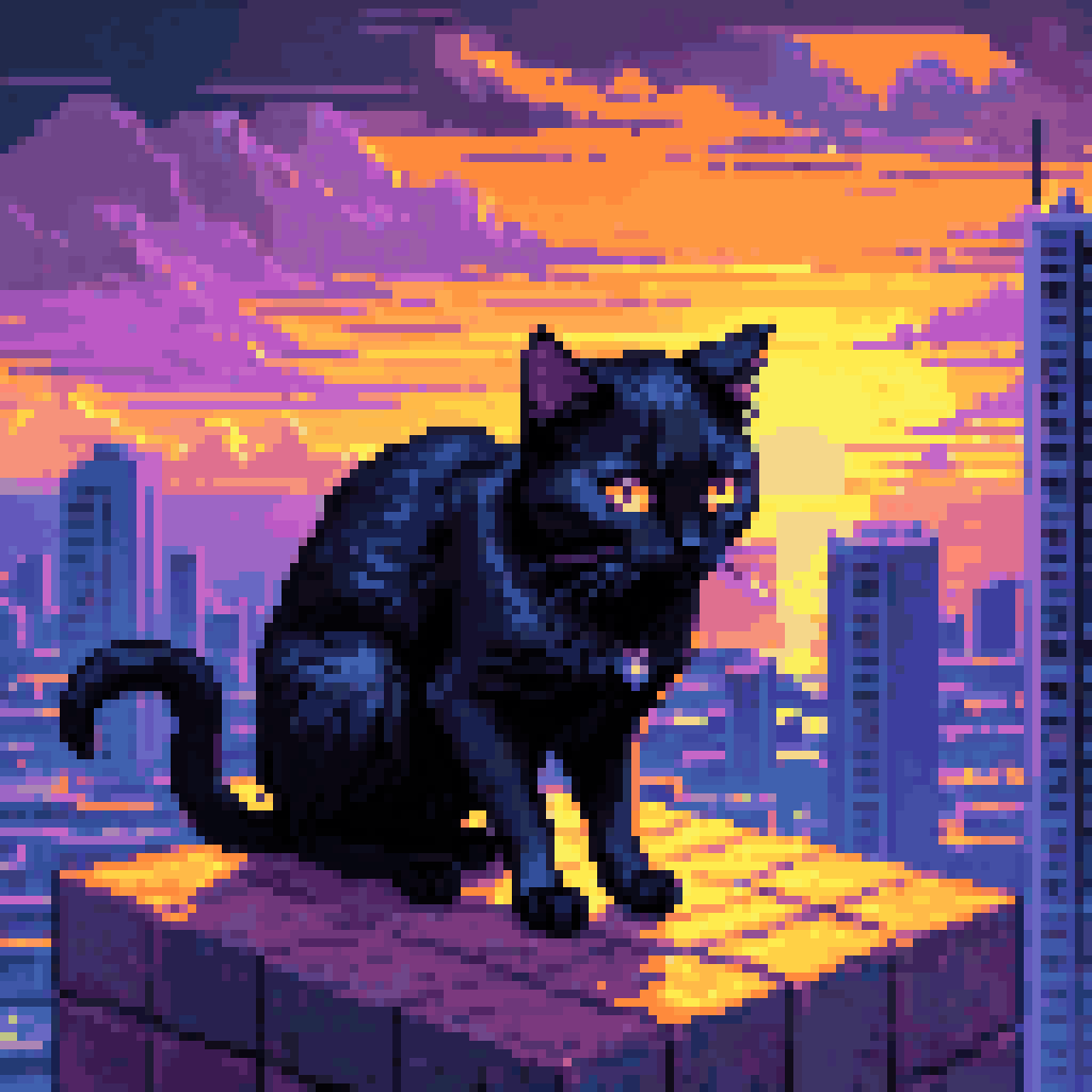 each face a different sky pixel art 8-bit retro