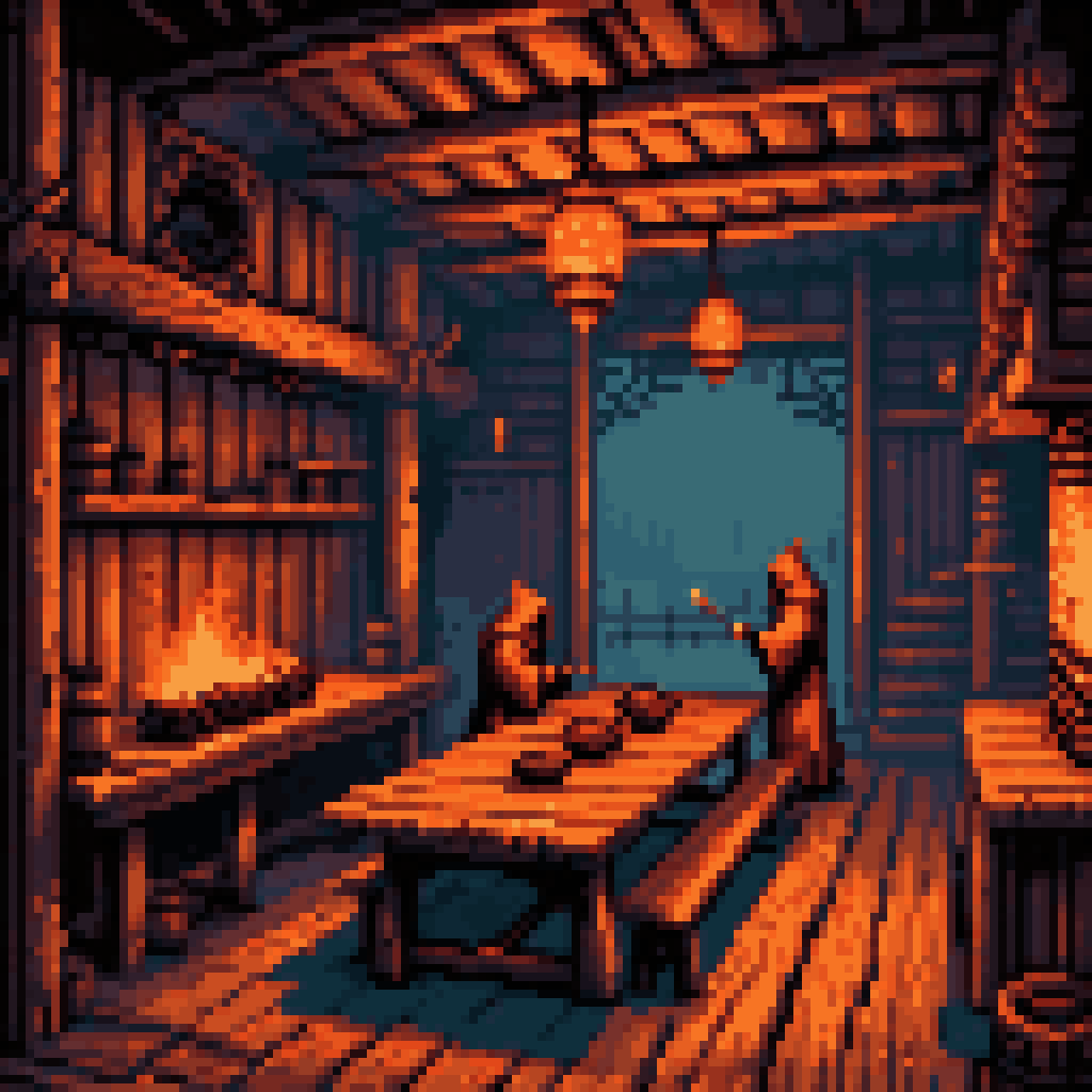 each face a different sky pixel art 8-bit retro