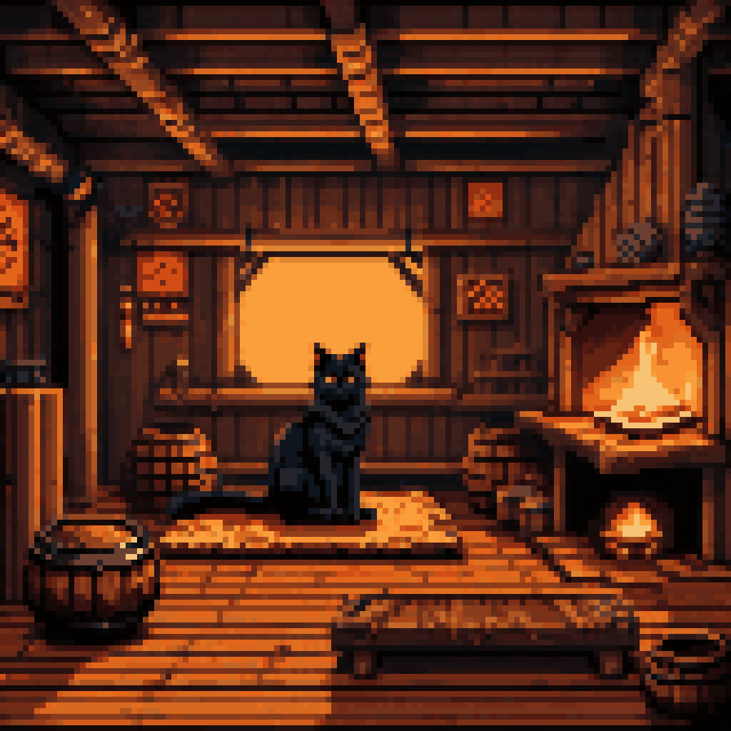 the warmth behind the plaster pixel art 8-bit retro
