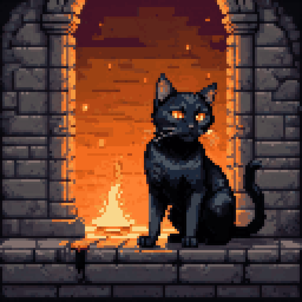 the warmth behind the plaster pixel art 8-bit retro