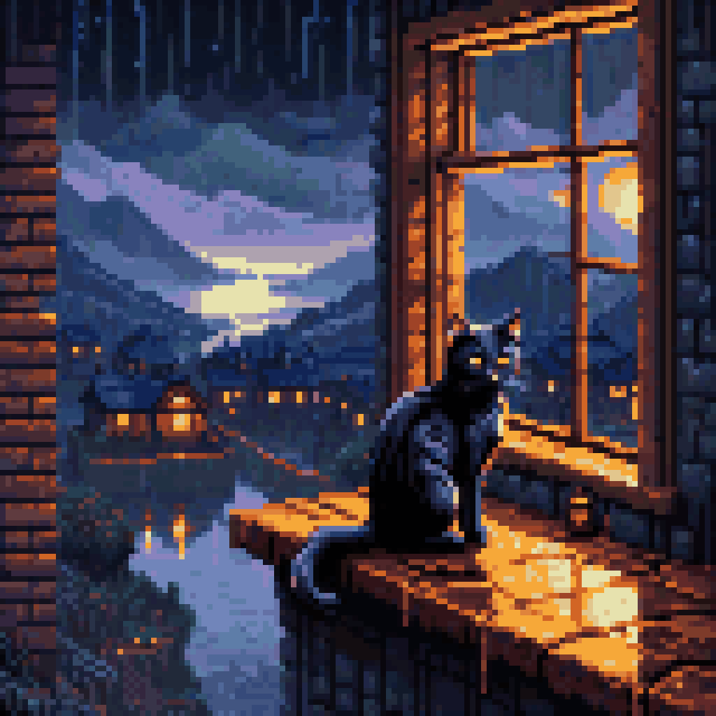 the weather that remained pixel art 8-bit retro