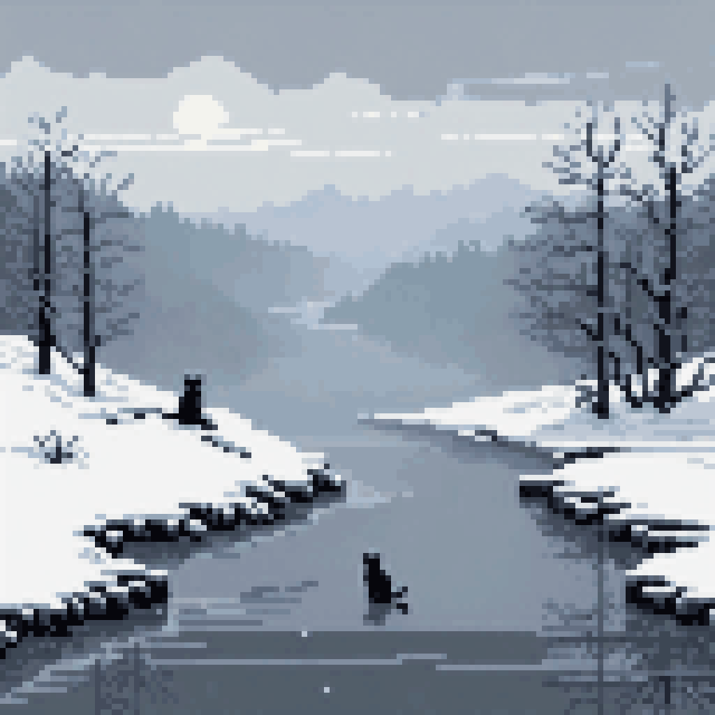 the loudest fall was the first pixel art 8-bit retro