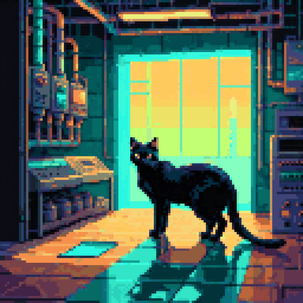 the fire that adjusts to the room pixel art 8-bit retro