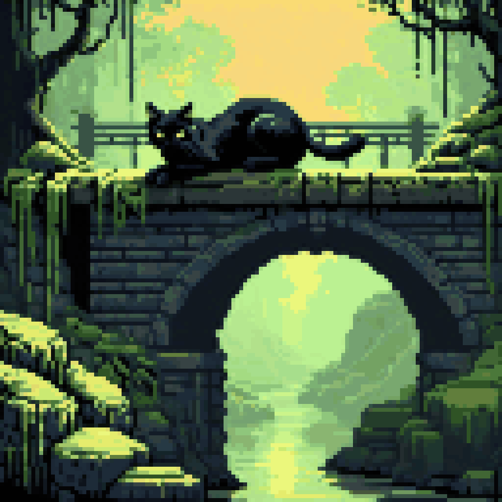 the bridge i am not allowed to cross pixel art 8-bit retro