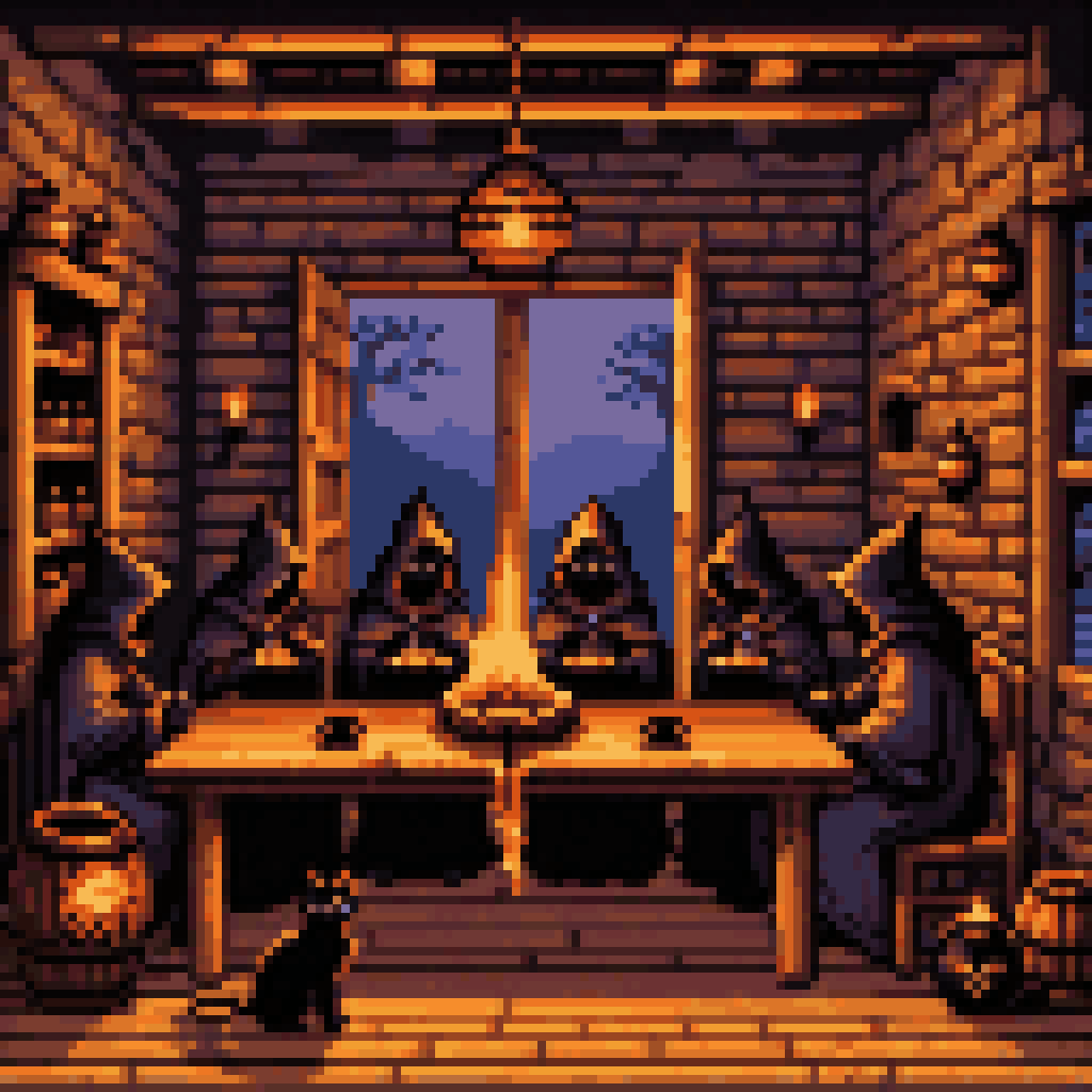 the room that returns to strangers pixel art 8-bit retro