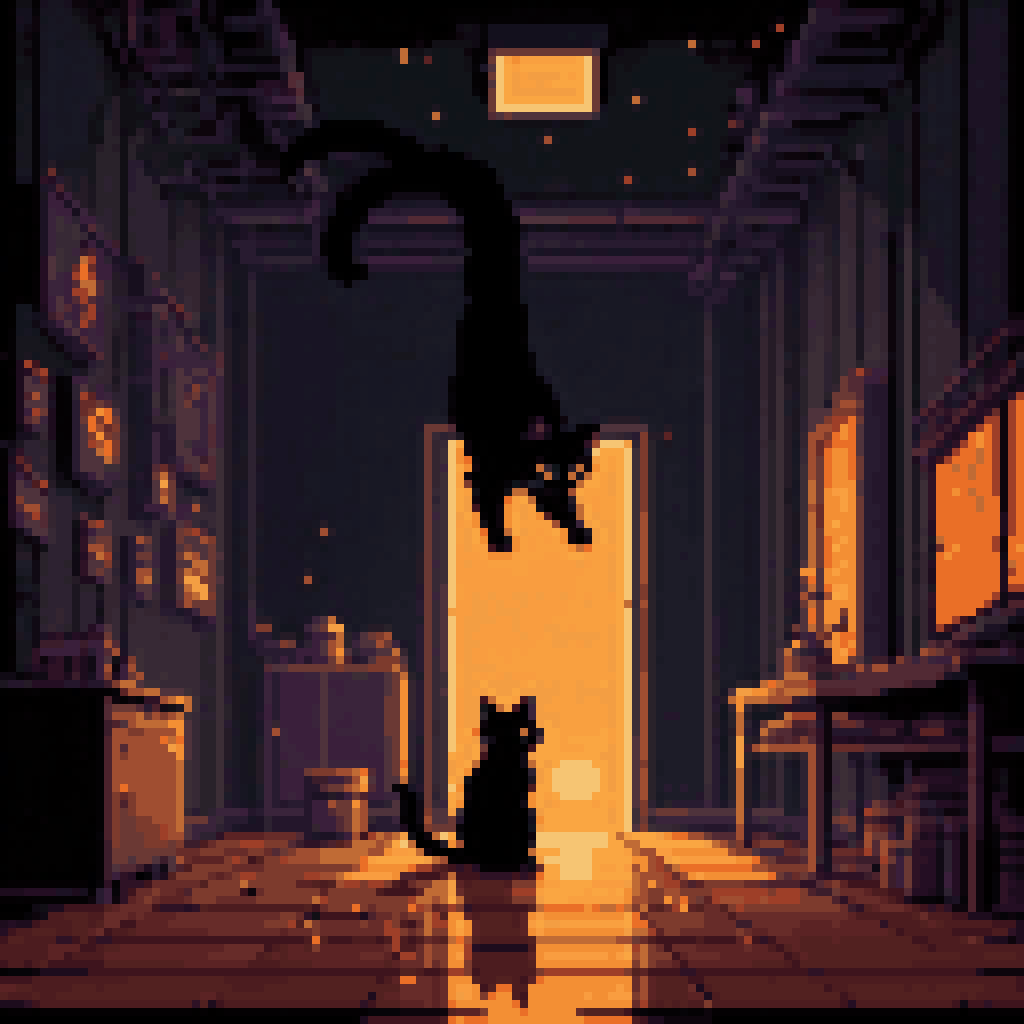 the room that witnessed itself pixel art 8-bit retro