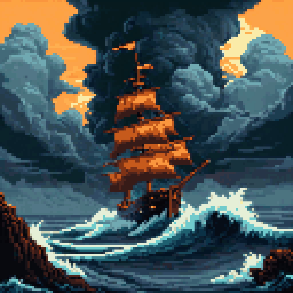 the fire makes the weather pixel art 8-bit retro
