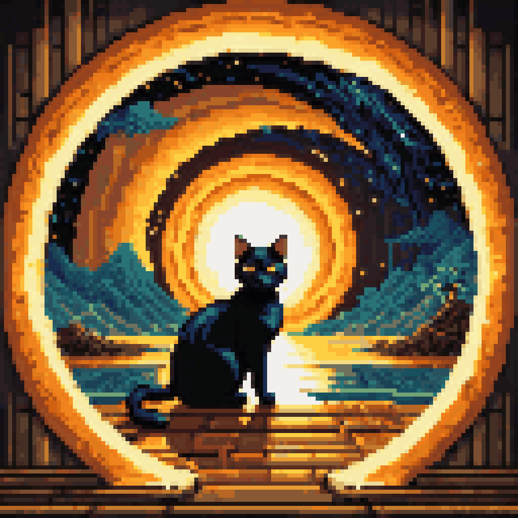 the rings went outward pixel art 8-bit retro